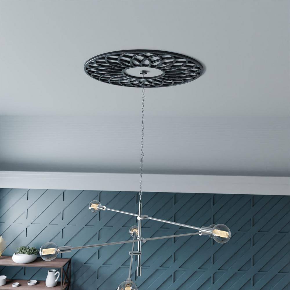18" Antiqued Brass PVC Pierced Ceiling Medallion