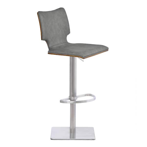Armen Living 43 in. Sydney Walnut Adjustable Bar Stool