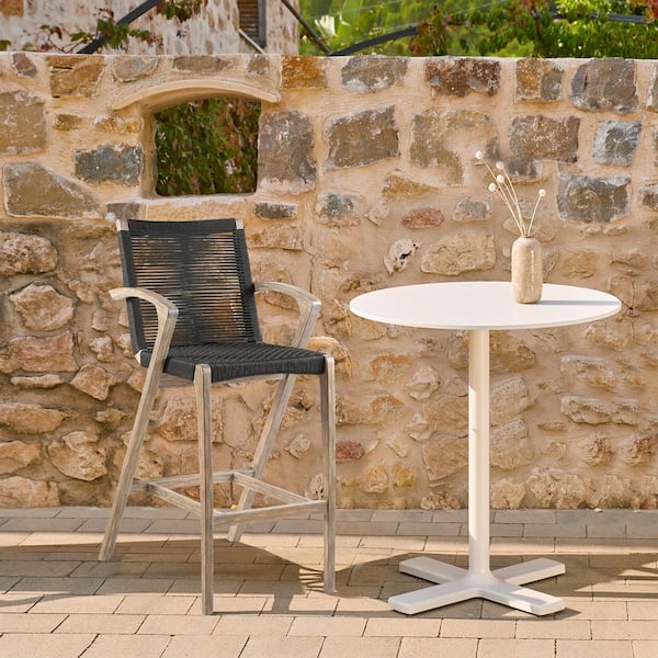 Nabila Light Eucalyptus Wood Counter Height Outdoor Bar Stool