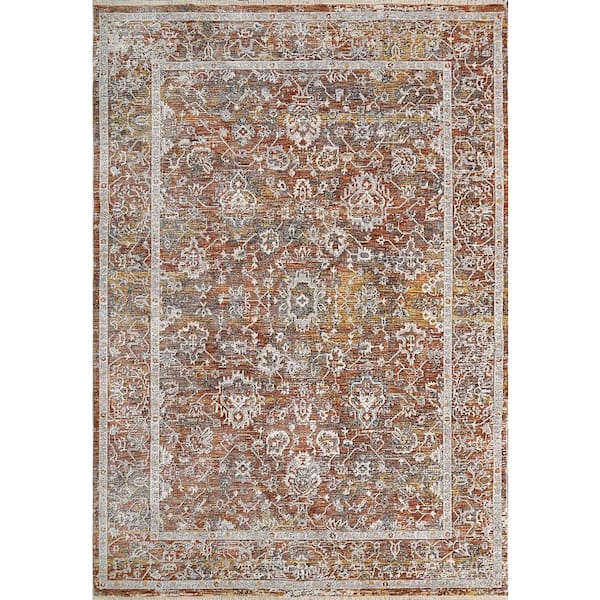 Skyler 7 ft. 10 in. X 10 ft. 10 in. Copper/Multi Oriental Indoor Area Rug