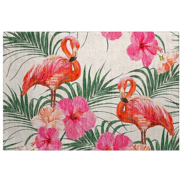 Dream Shag Premium Machine Washable Abstract ADS207 Pink 3 ft. x 4 ft. Area Rug