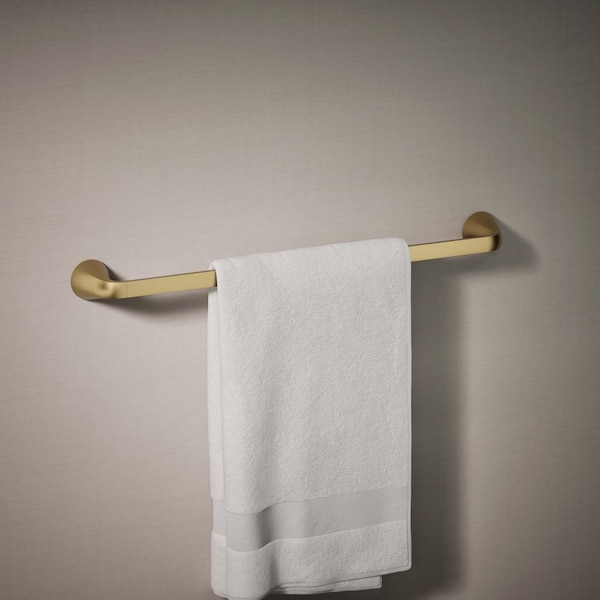 Cursiva 24 in. Towel Bar in Vibrant Brushed Moderne Brass