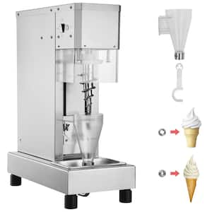 Ice Cream Blender, 750 W High-Speed Maker, 1740 RPM, 304 Stainless Steel Mixer with Long Handle, PC Protective Shield