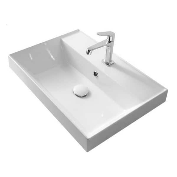 Teorema Drop-in Bathroom Sink in White
