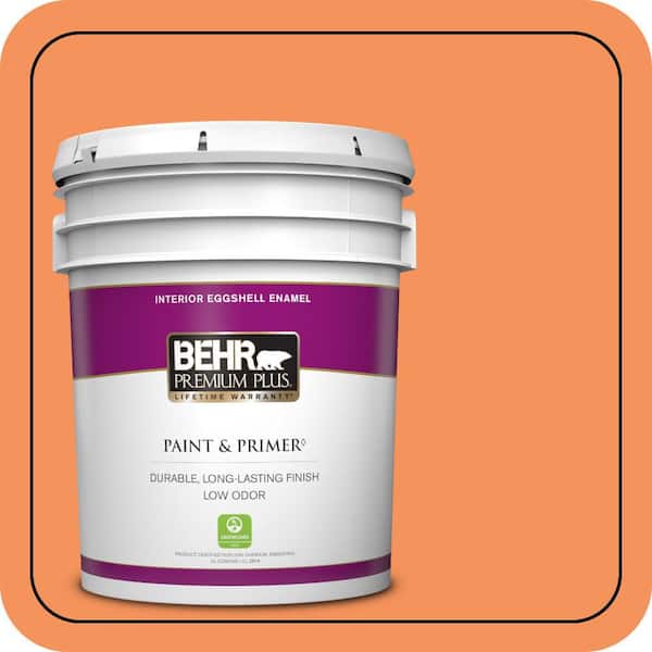 BEHR PREMIUM PLUS 5 gal. #240B-5 Candied Yam Eggshell Enamel Low Odor Interior Paint & Primer