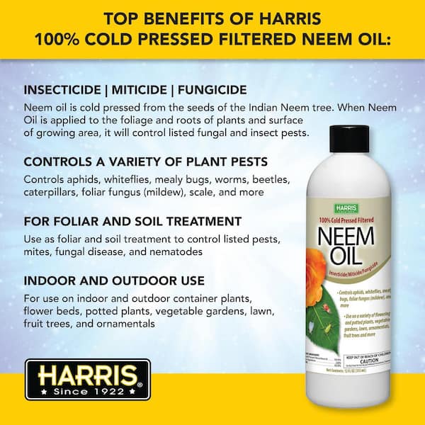 Harris 12 oz. 100% Cold Pressed Unrefined Cosmetic Grade Neem Oil (2-Pack)  2NEEM12 - The Home Depot