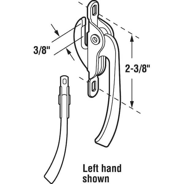 Bronze, Left Hand, Casement Window Locking Handle