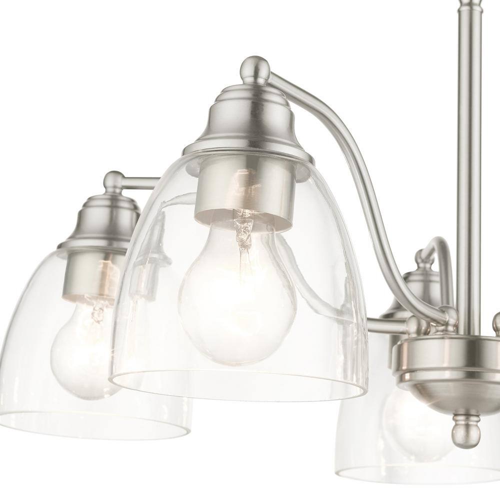 Montgomery Brushed Nickel 5-Light Chandelier with Hand-Blown Glass
