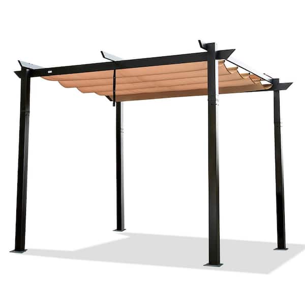 11 ft. x 16 ft. Lake Blue Outdoor Retractable Pergola, Patio Grill Gazebo, Weather-Resistant