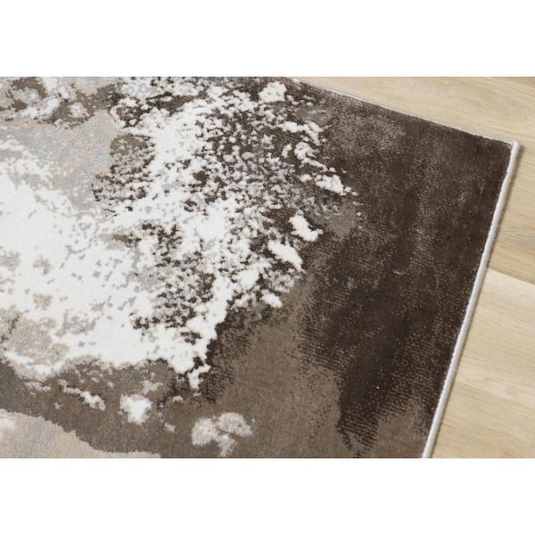 Sylvaris Collections 8 ft. x 11 ft. Taupe Border, Classic Indoor Area Rug