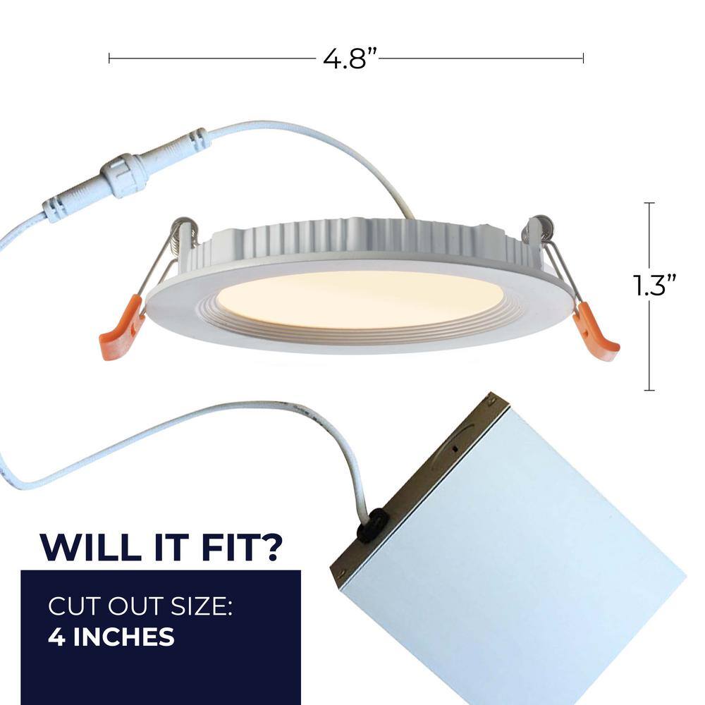 White Aluminum 4'' Dimmable LED Recessed Lighting Kit