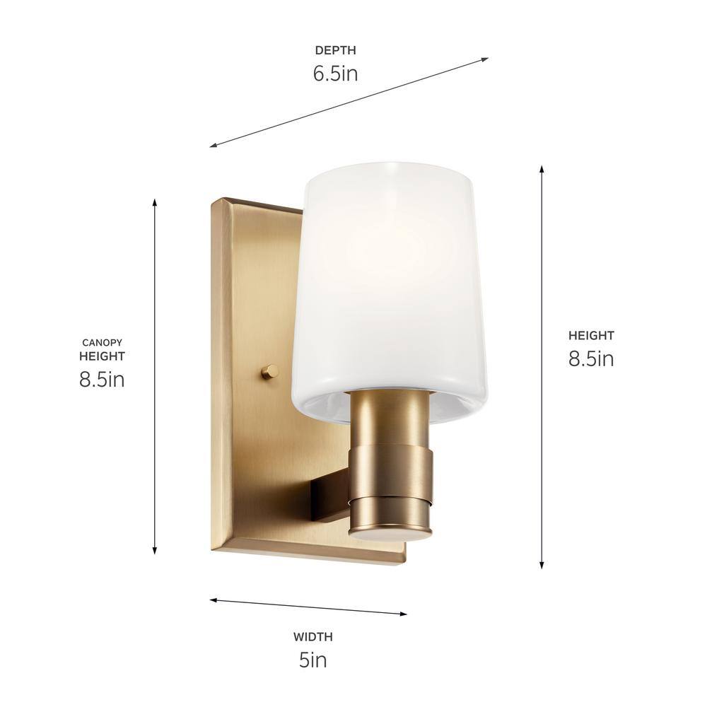 Champagne Bronze Opal Glass Dimmable Vanity Sconce