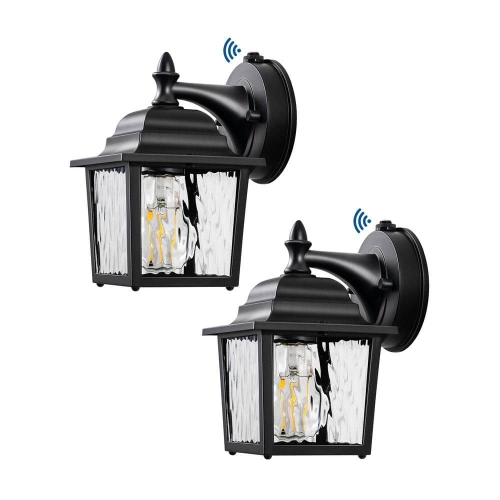 DEWENWILS Matte Black Dusk to Dawn Outdoor Hardwired Wall Light