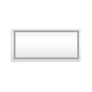 60 in. W x 28 in. H Large Rectangular Frameless Anti-Fog Dimmable Wall Bathroom Vanity Mirror