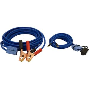 28 Foot Long Booster Cables with Blue Quick Connect - 600 Amp