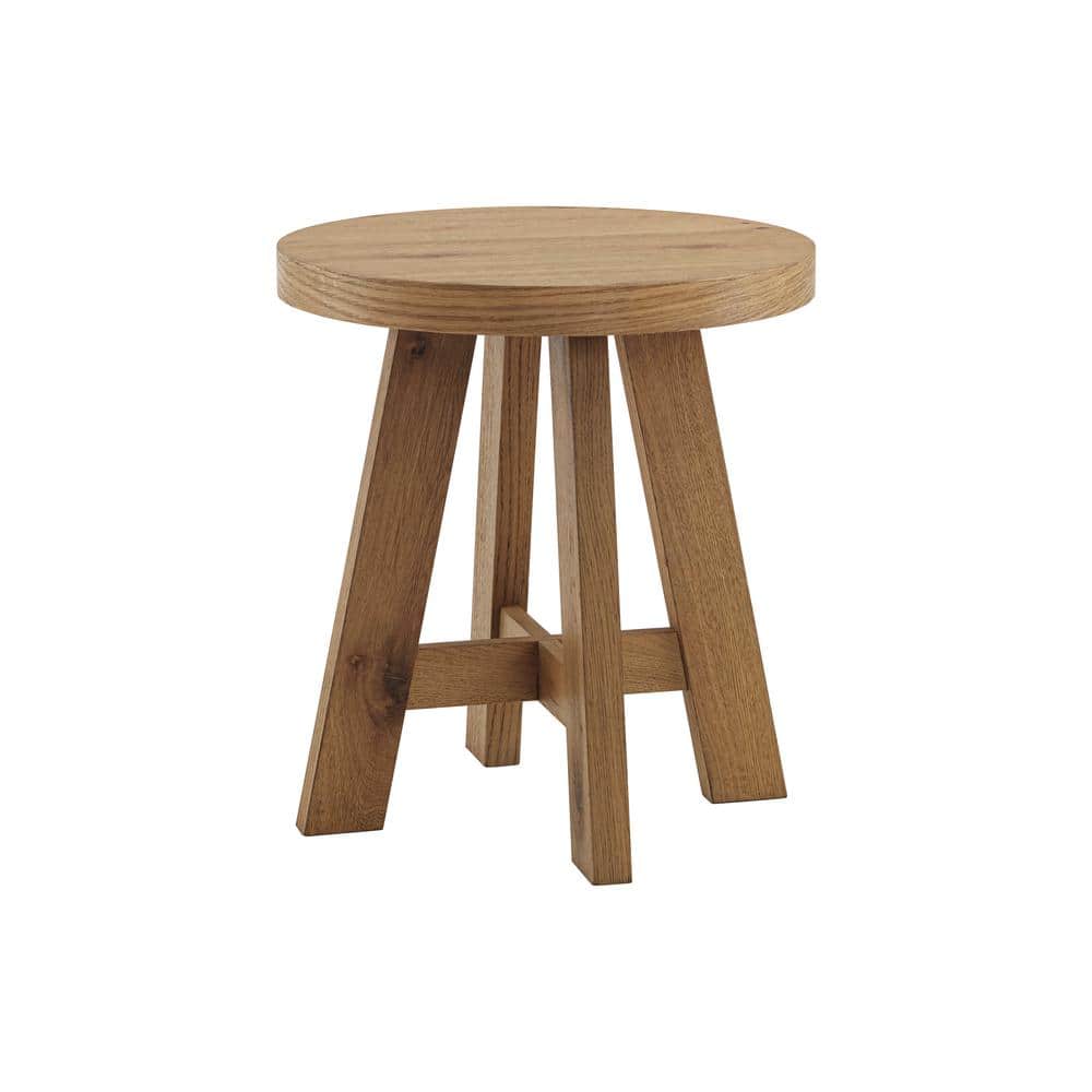 Natural Prairie Oak Round Wood End Table