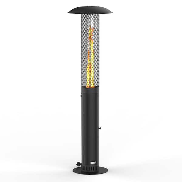 58,500 BTU Steel Wood Pellet Freestanding Patio Heater with Wheels-Black