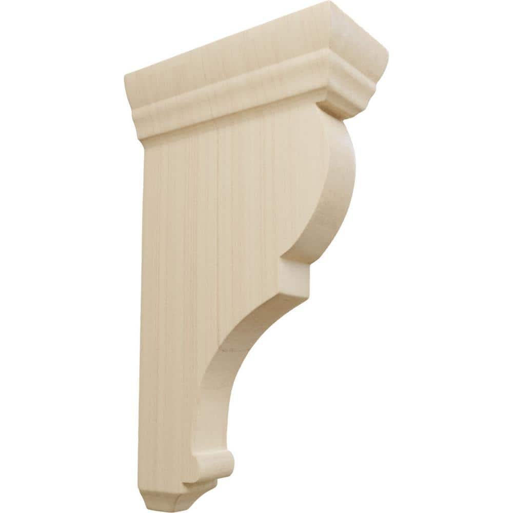 Ekena Millwork 2 in. x 8 in. x 4-1/2 in. Rubberwood Small Rojas Wood Corbel  CORW02X04X08RJRW - The Home Depot