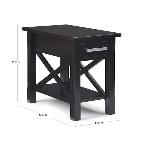 Better Homes & Gardens Oaklee Square End Table with Small Storage Drawer,  Charcoal Finish