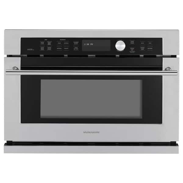 Monogram 26 75 In Single Electric Wall Oven With Advantium Sdcook Stainless Steel Zsc1001jss The Home Depot - Ge Monogram Double Electric Wall Oven