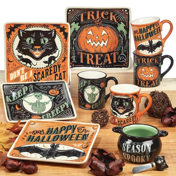 Certified International Scaredy Cat Multicolored Earthenware