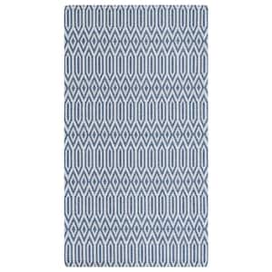 Martha Stewart Blue/Gray Doormat 3 ft. x 5 ft. Diamond Geometric Area Rug