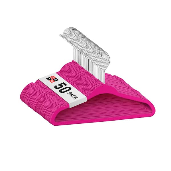 OSTO Pink Velvet Hangers 50-Pack