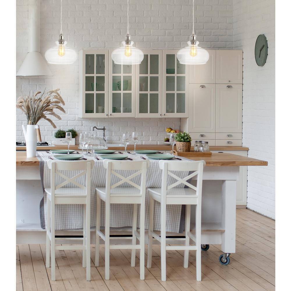 Wyatt 9.5" Chrome Polished Clear Glass LED Pendant Light