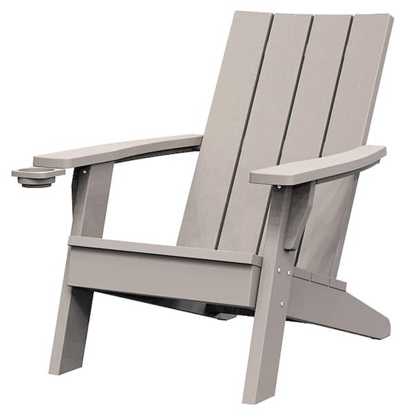 SereneLife Classic Gray Folding Wood Patio Deck Garden Adirondack Chair