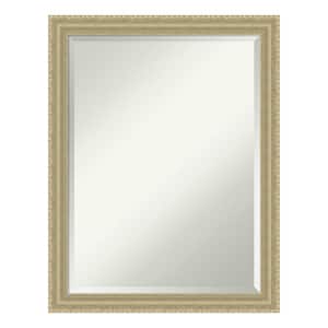 Champagne Teardrop 21 in. x 27 in. Beveled Rectangle Wood Framed Bathroom Wall Mirror in Champagne