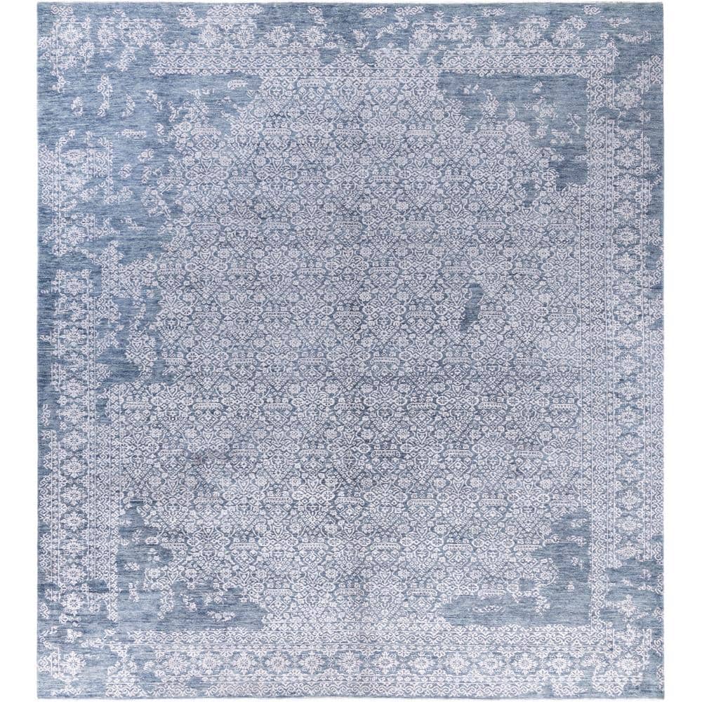 Ikat Gray 9 X 12 Hand-Knotted Wool Silk Indoor Area Rug price history on PriceWatchPro