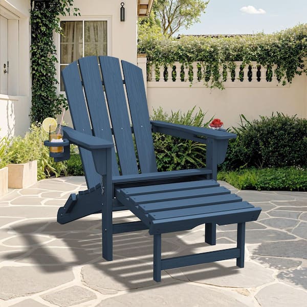 JEAREY Adirondack Plastic HDPE Folding Outdoor Rocking Chair with