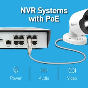 16-Channel 12MP MEGA UHD 4TB PoE Cat5 NVR Security Camera System with 8-Bullets and 8-Domes with Advanced Analytics