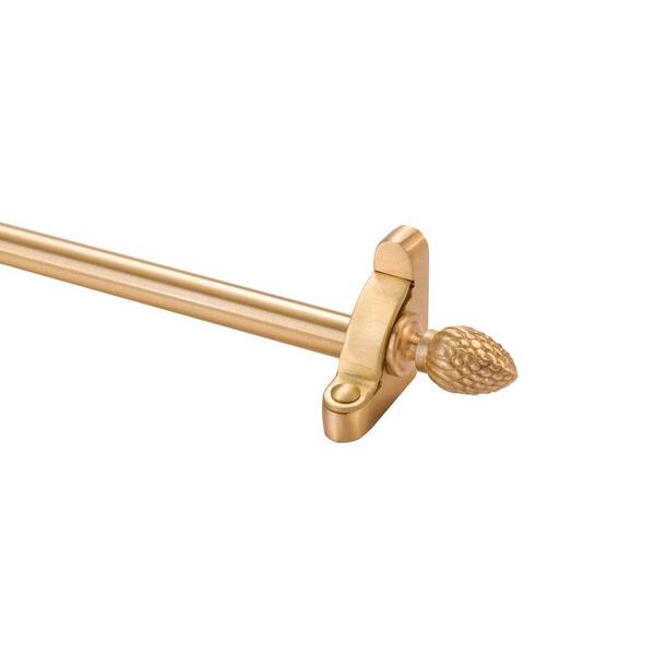 Zoroufy Heritage Collection Tubular 28.5 in. x 1/2 in. Brushed Brass Finish Stair Rod Set with Pineapple Finial