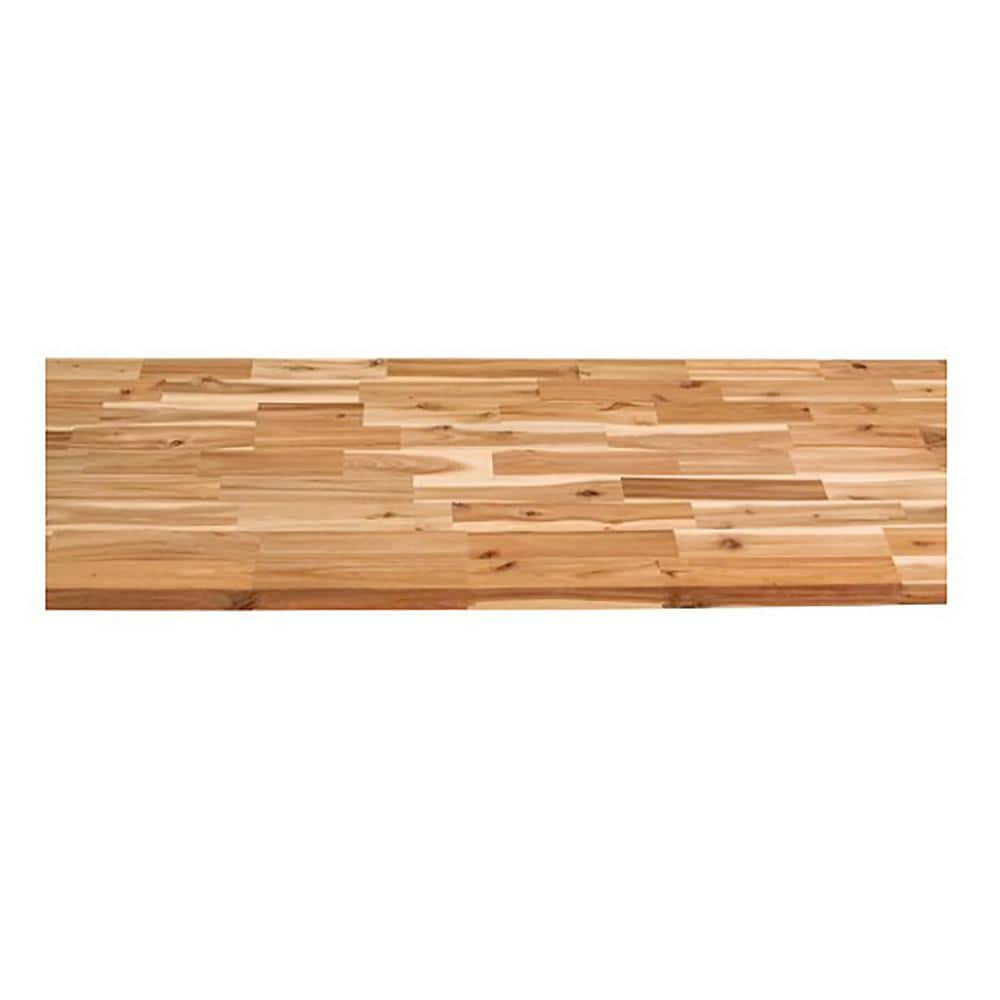 Interbuild 62 Ft L X 36 In D Unfinished Acacia Butcher Block Desktop Countertop With Square 