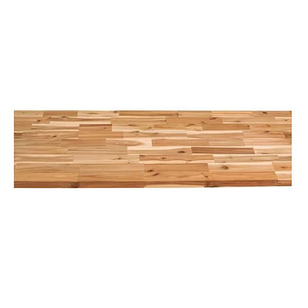 Interbuild 6.2 ft. L x 36 in. D, Unfinished Acacia Butcher Block Desktop Countertop, with Square Edge