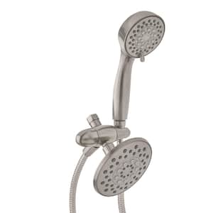 6-spray 5.51 in. Dual Shower Head and Handheld Shower Head in Brushed Nickel