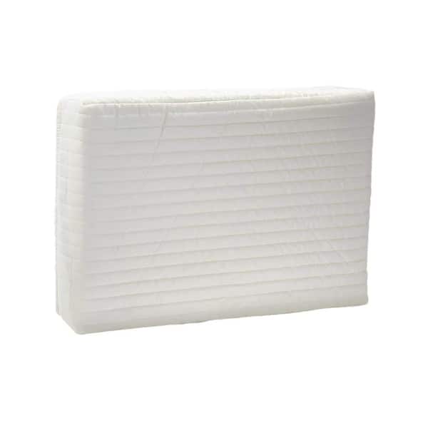 Wellco 17 in. L x 13 in. W x 3.5 in. H White Outdoor Patio Air Conditioner Cover Elastic Opening