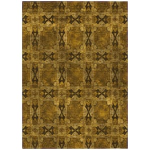 Chantille ACN564 Chocolate 10 ft. x 14 ft. Machine Washable Indoor/Outdoor Geometric Area Rug