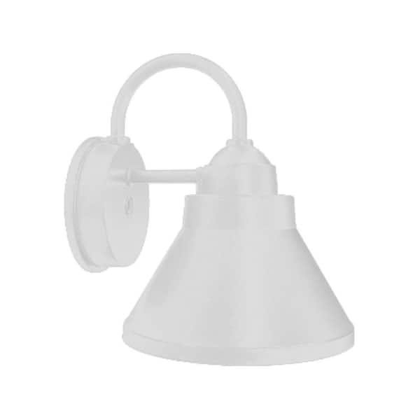 Goose 10 in. White Outdoor Hardwired Lantern Sconce No Bulb Included