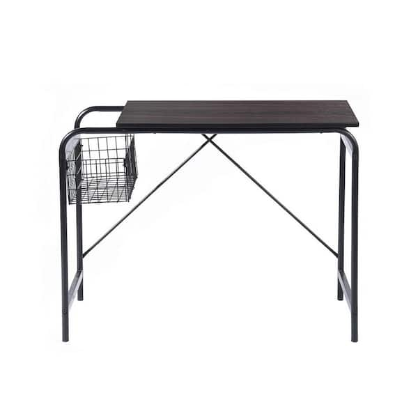 VERYKE  in. Rectangle Dark Brown Wood Computer Desk Gaming Desk Writing  Desk Office Workstation with Metal frame YHM-XMUS00132 - The Home Depot