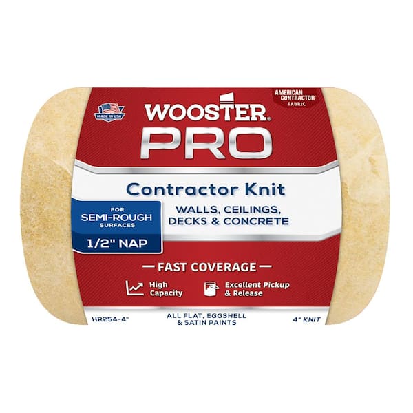 Wooster 4 in. x 1/2 in. Pro American Contractor High-Density Knit Fabric Roller