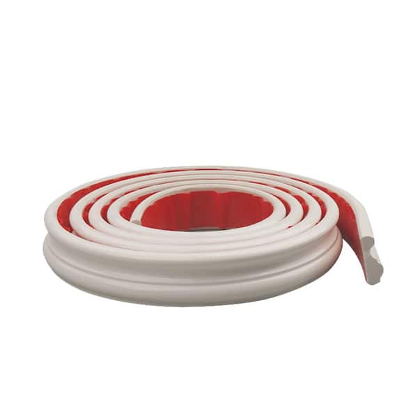 1.2 in. x 0.4 in. x 118 in. Flexible Wall PVC Panel Moulding Trim Self-Adhesive for Wall Decor, White