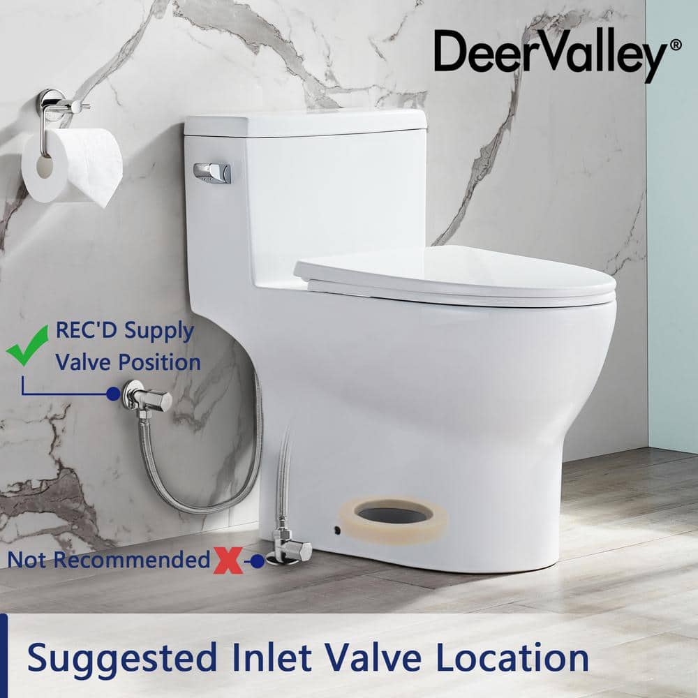 White Elongated One-Piece High Efficiency Toilet with ADA Seat