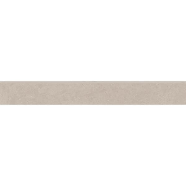 Bedrosians Thaddeus 3 in. x 24 in. Matte Porcelain Bullnose Trim in Creme