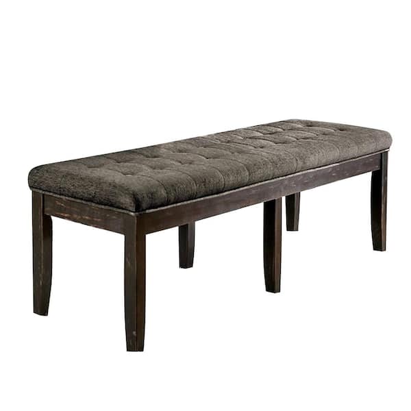 Nerissa 18.5 in. Antique Black Fabric Bench