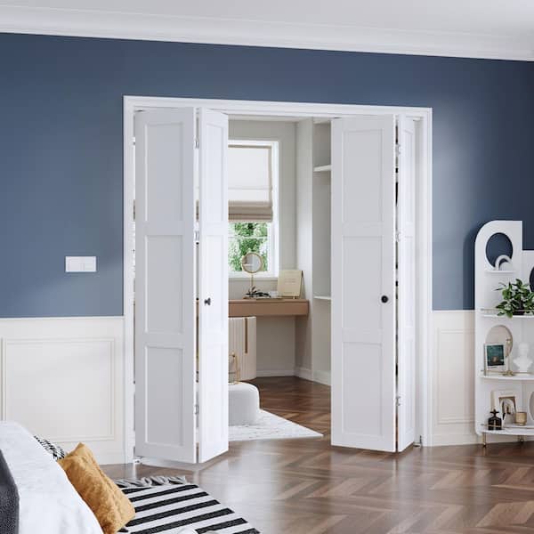 Fredbeck 72 in. x 80 in. 3-Lite Panel White Finshed Solid Core