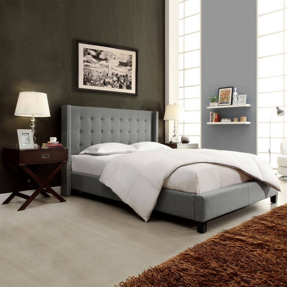 HomeSullivan Franklin Park Grey Full Upholstered Bed 40315B912W(3A)[BED