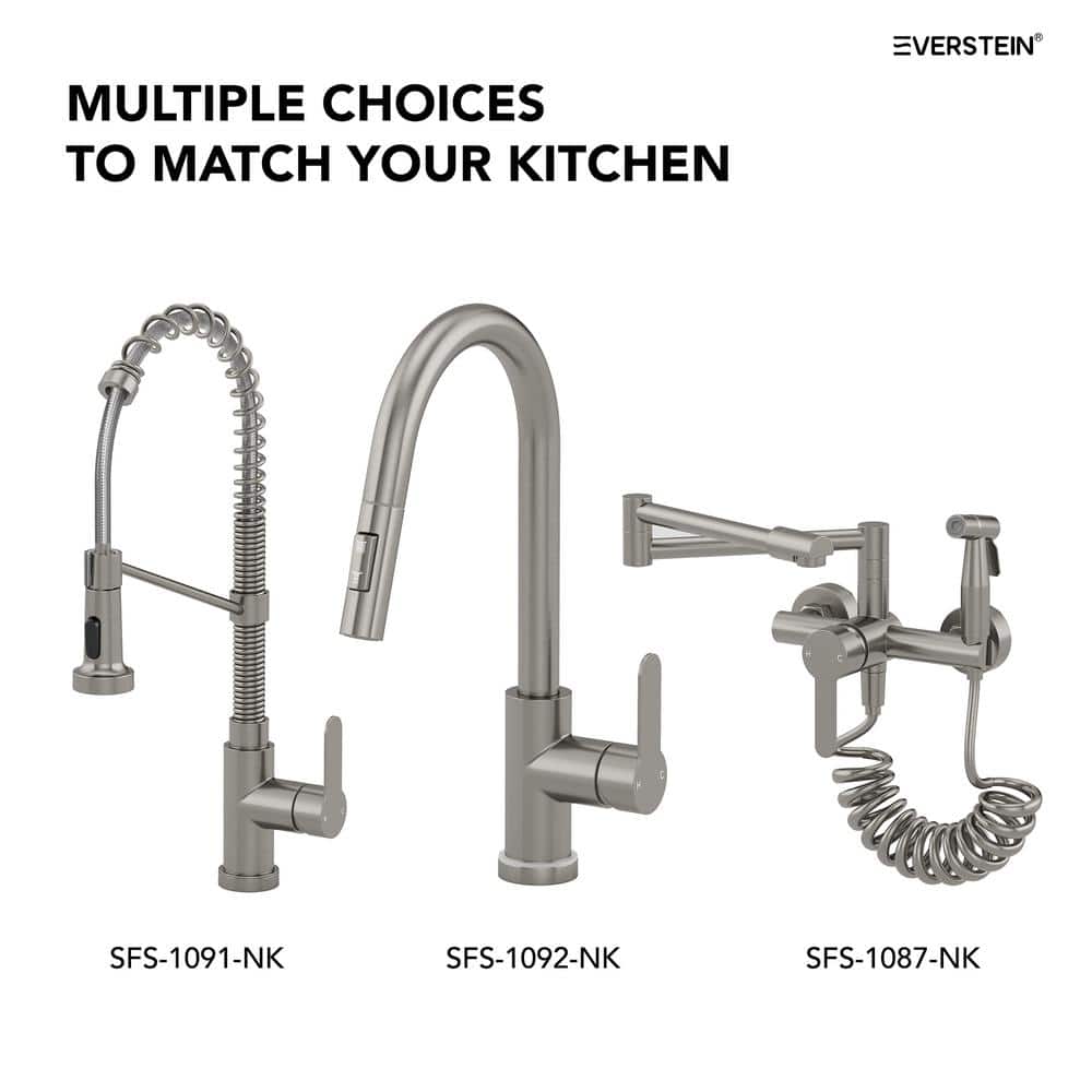 Brushed Nickel Single Handle Kitchen Faucet with Pull-Out Spray