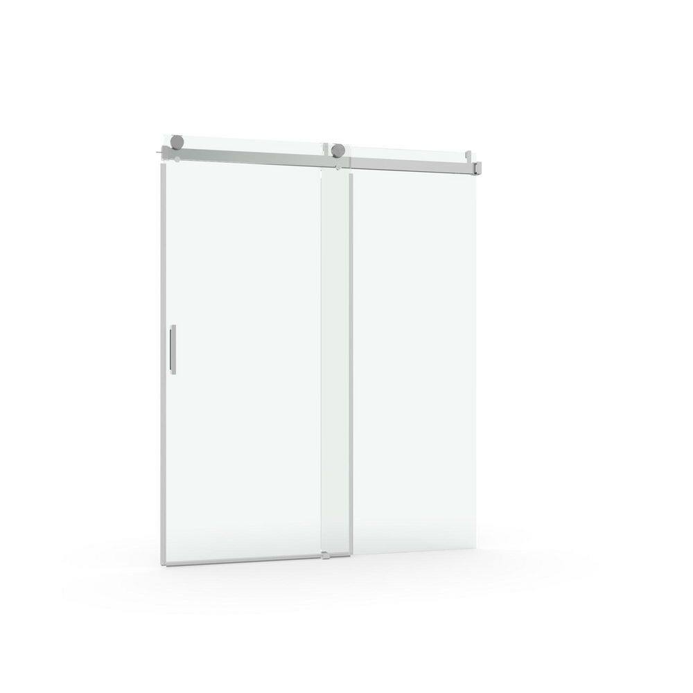 55-60 in. W x 72 in. H Framless Soft-Close Single Sliding Shower Door in Brushed Nickel with 3/8 in. Tampered Glass price history on PriceWatchPro